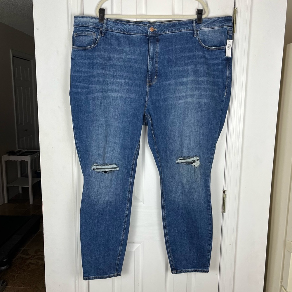 NWT Old Navy High Rise Rockstar Super Skinny Distressed Jeans Sz 28